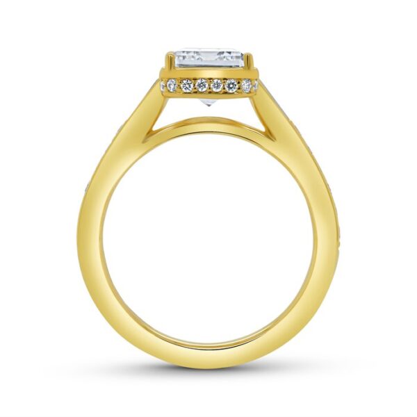 Bezel Emerald Cut Engagement Ring - Image 3
