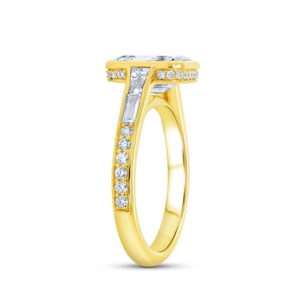 Bezel Emerald Cut Engagement Ring - Image 2