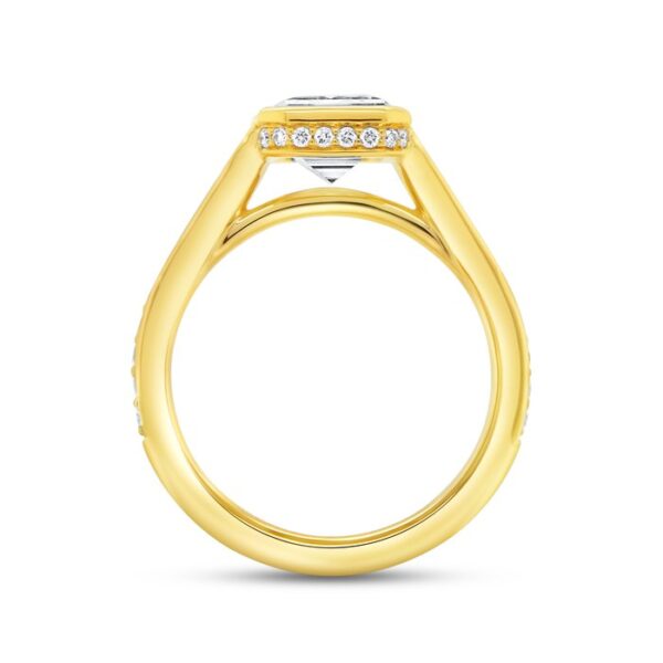 Bezel Emerald Cut Engagement Ring - Image 3