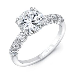 Straight Cushion Cut Engagement Ring