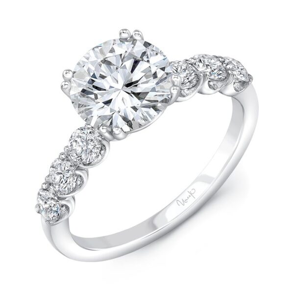 Straight Cushion Cut Engagement Ring