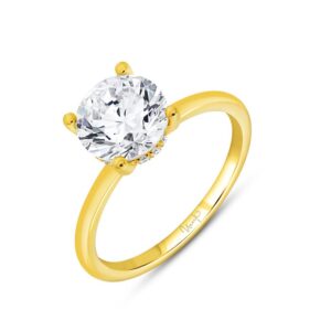 Under-Halo Round Engagement Ring