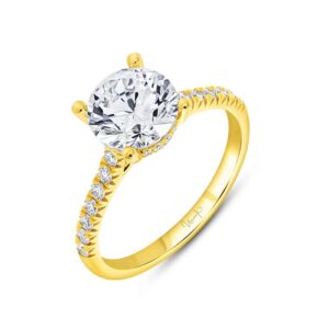 Under-Halo Round Diamond Engagement Ring