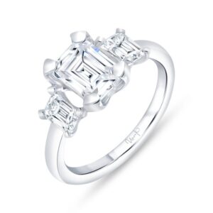 Three-Stone Emerald Cut Engagement Ring