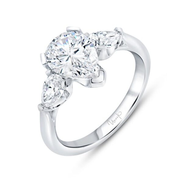 Three-Stone Pear Shaped Engagement Ring