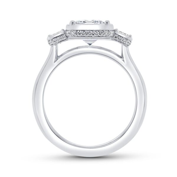 Three-Stone Emerald Cut Engagement Ring - Image 3