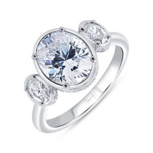 Three-Stone Oval Shaped Engagement Ring