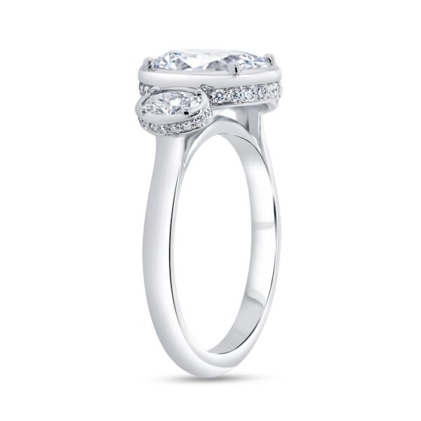 Three-Stone Oval Shaped Engagement Ring - Image 2