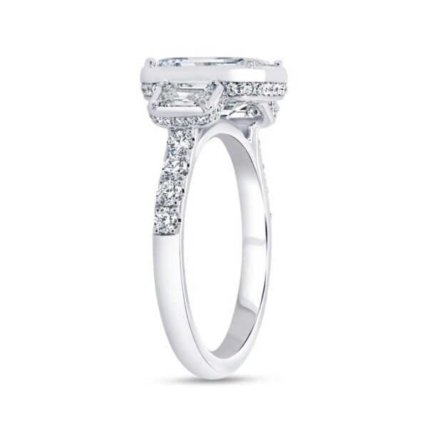 Three-Stone Emerald Cut Engagement Ring - Image 2