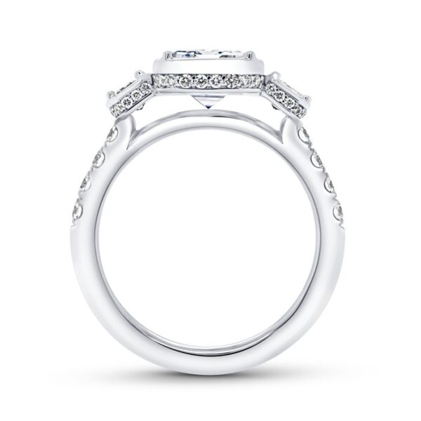 Three-Stone Emerald Cut Engagement Ring - Image 3
