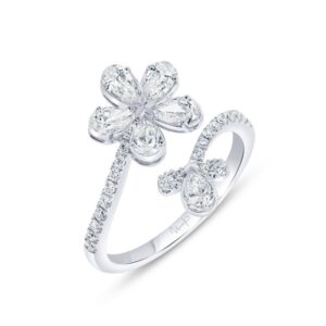 Floral Pear Shaped Diamond Fashion Ring