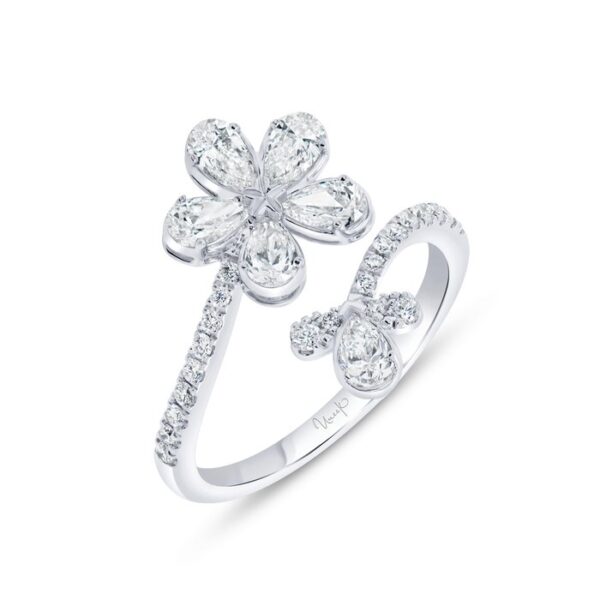 Floral Pear Shaped Diamond Fashion Ring