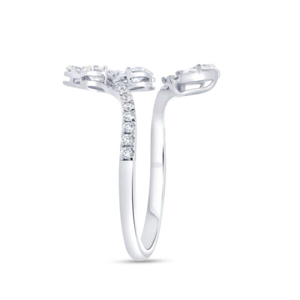 Floral Pear Shaped Diamond Fashion Ring - Image 2