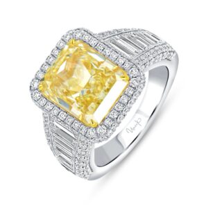 Halo Radiant Yellow Diamond Engagement Ring
