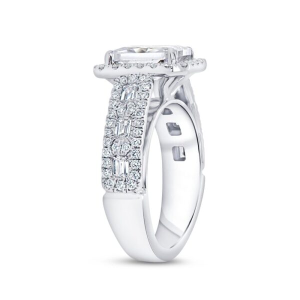 Halo Emerald Cut Engagement Ring - Image 2