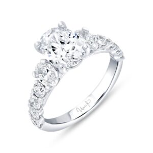 Straight Oval Shaped Engagement Ring