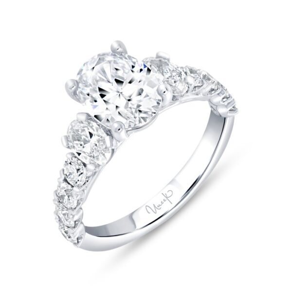 Straight Oval Shaped Engagement Ring