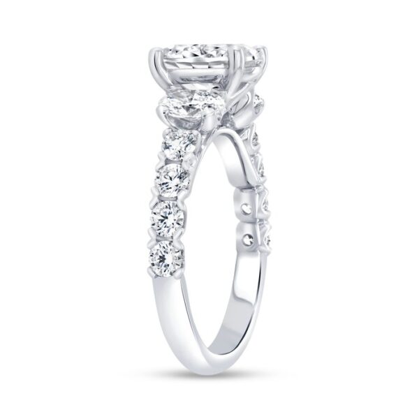 Straight Oval Shaped Engagement Ring - Image 2