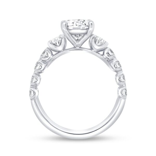 Straight Oval Shaped Engagement Ring - Image 3