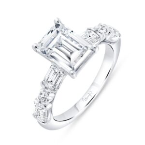 Straight Emerald Cut Engagement Ring