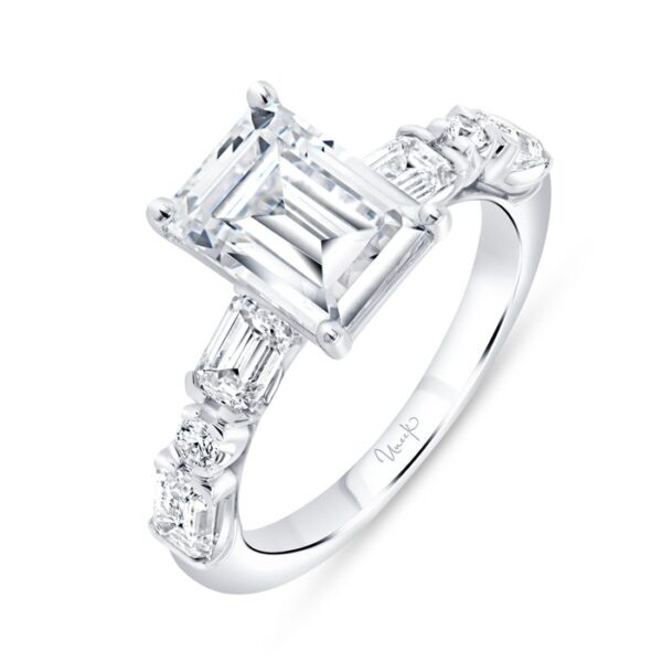 Straight Emerald Cut Engagement Ring
