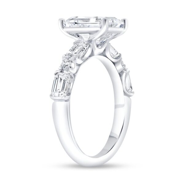 Straight Emerald Cut Engagement Ring - Image 3