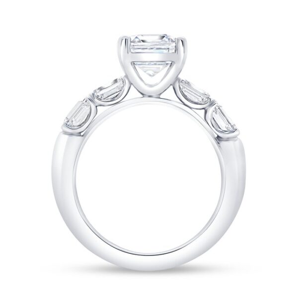 Straight Emerald Cut Engagement Ring - Image 2