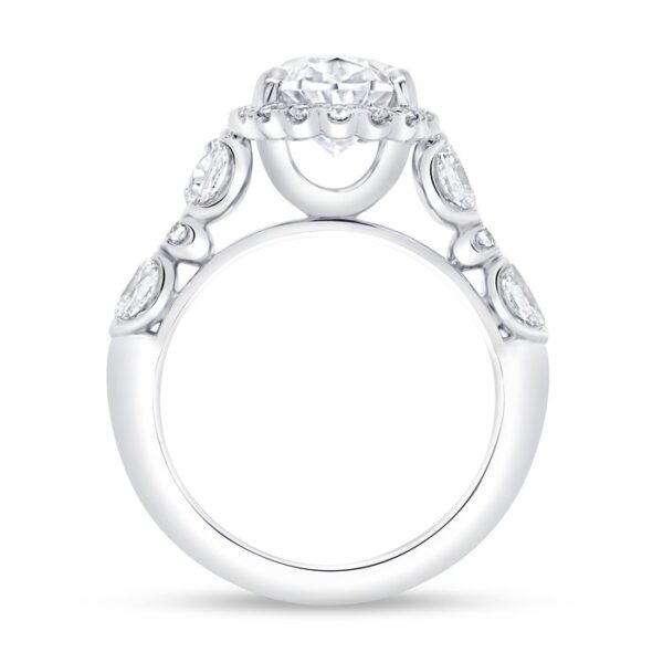 Halo Oval Shaped Engagement Ring - Image 2