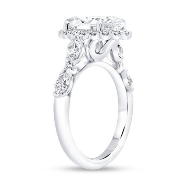 Halo Oval Shaped Engagement Ring - Image 3