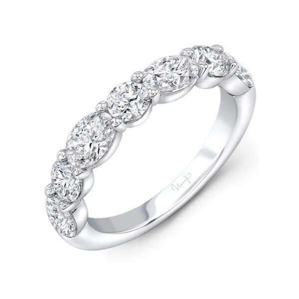 Seven-Stone Oval Shaped Diamond Anniversary Ring