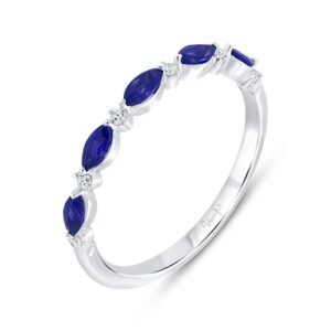1-Row Marquise Blue Sapphire Fashion Ring