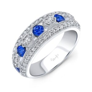 Round Blue Sapphire Fashion Ring