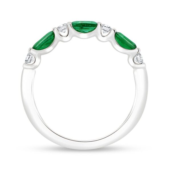 1-Row Oval Shaped Emerald Fashion Ring - Image 3