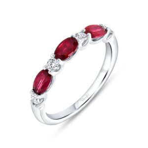 1-Row Oval Shaped Ruby Fashion Ring
