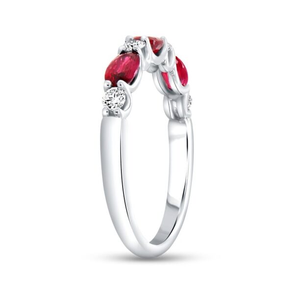 1-Row Oval Shaped Ruby Fashion Ring - Image 2