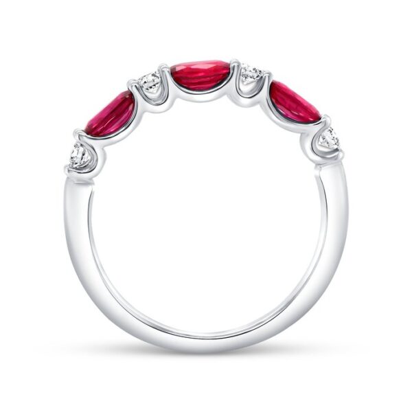 1-Row Oval Shaped Ruby Fashion Ring - Image 3
