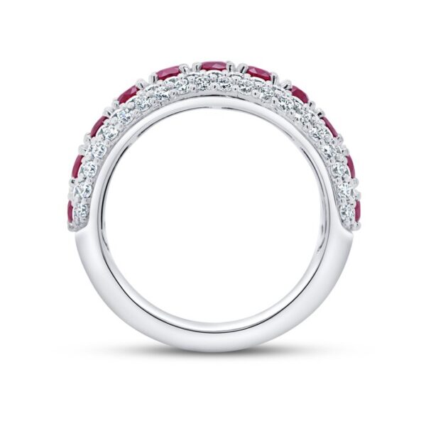 Multi-Row Oval Shaped Ruby Anniversary Ring - Image 3