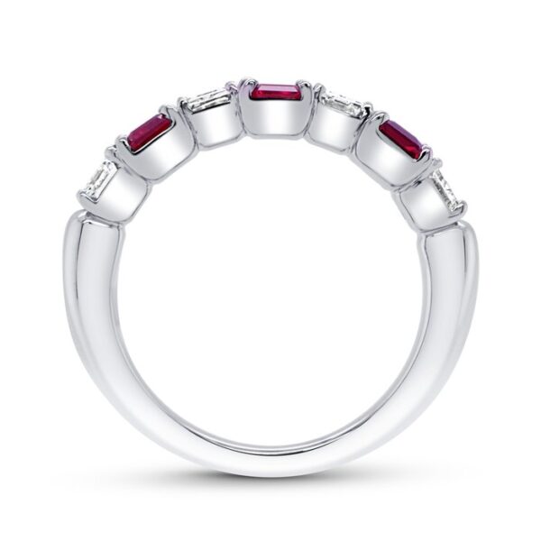 Seven-Stone Emerald Cut Ruby Anniversary Ring - Image 3
