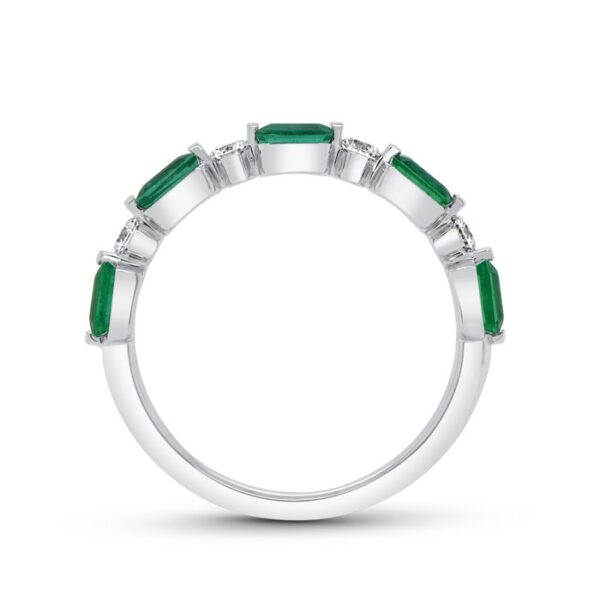 1-Row Emerald Cut Emerald Fashion Ring - Image 3