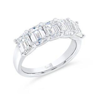 Five-Stone Emerald Cut Diamond Anniversary Ring
