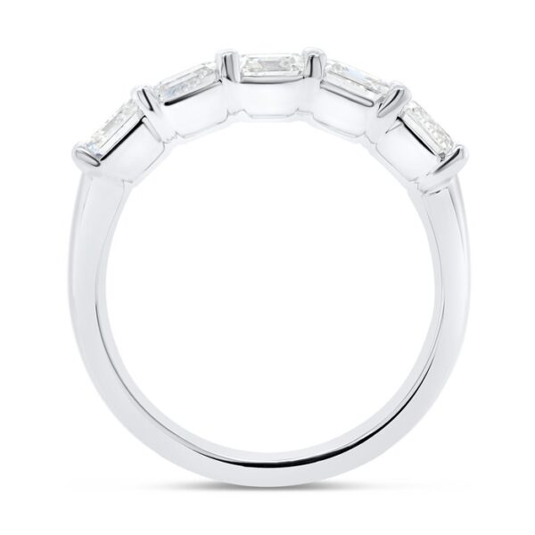 Five-Stone Emerald Cut Diamond Anniversary Ring - Image 3