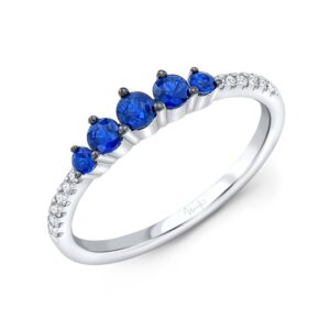 1-Row Round Blue Sapphire Fashion Ring
