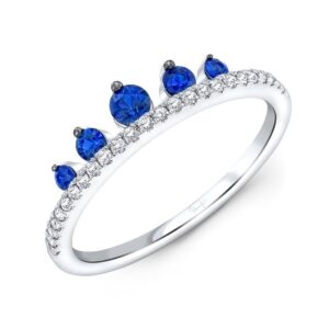 Round Blue Sapphire Fashion Ring