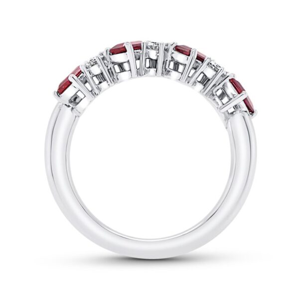 1-Row Emerald Cut Ruby Anniversary Ring - Image 3