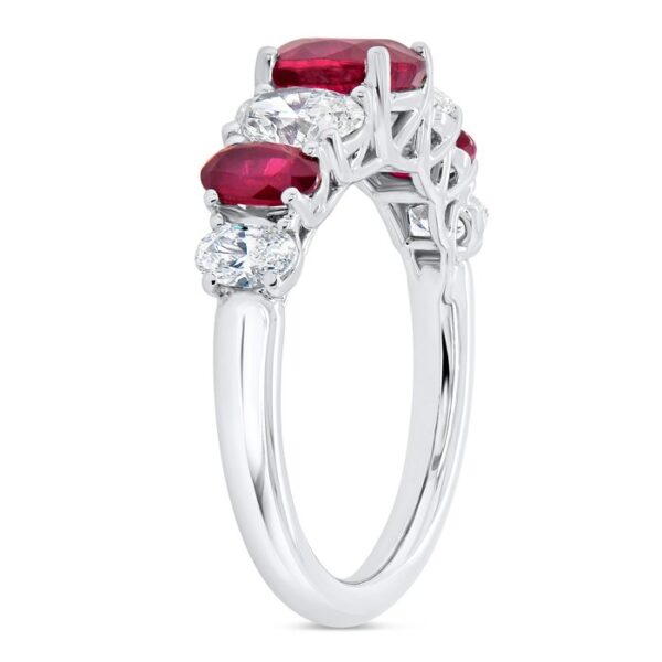Seven-Stone Oval Shaped Ruby Anniversary Ring - Image 2