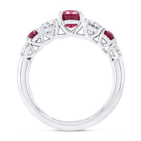 Seven-Stone Oval Shaped Ruby Anniversary Ring - Image 3