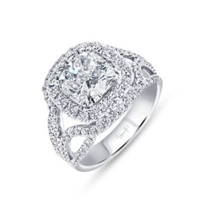 Double-Halo Cushion Cut Engagement Ring