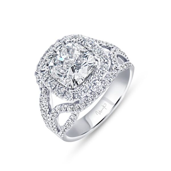 Double-Halo Cushion Cut Engagement Ring