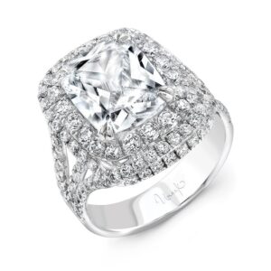 Double-Halo Cushion Cut Engagement Ring