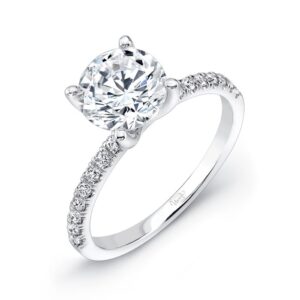Straight Round Engagement Ring